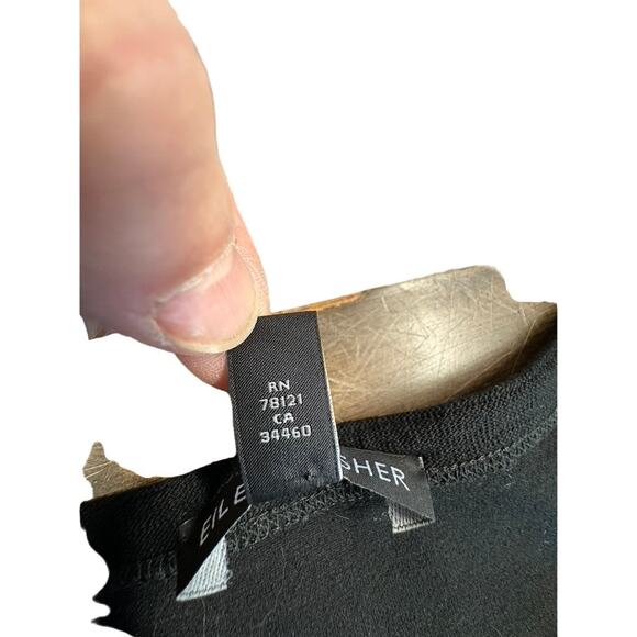 "Eileen Fisher" Black Stretch Dress, Double Zippers Down Both Sides, Tunic, L, - Picture 8 of 11